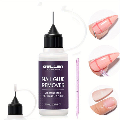 Nail Glue Remover 20ml Precision Needle Applicator Acetone Free – Fast Acting No-Mess Formula for Press On Nails Gel X Nail Tips Fake Nails