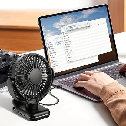 Clip on Fan USB Desk Fan, Brushless Motor Whisper Quiet Portable Mini Fan with Strong Clamp