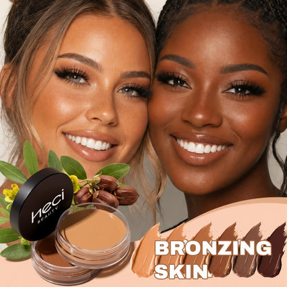 Velvet-Look Cream Foundation in 0.7 oz Round Jar with Six Shade Options from Light to Deep