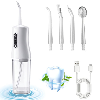 Adjustable Pressure Water Flosser with Interchangeable Nozzles – USB Rechargeable Smart Electric Oral Irrigator for Deep Teeth & Gum
