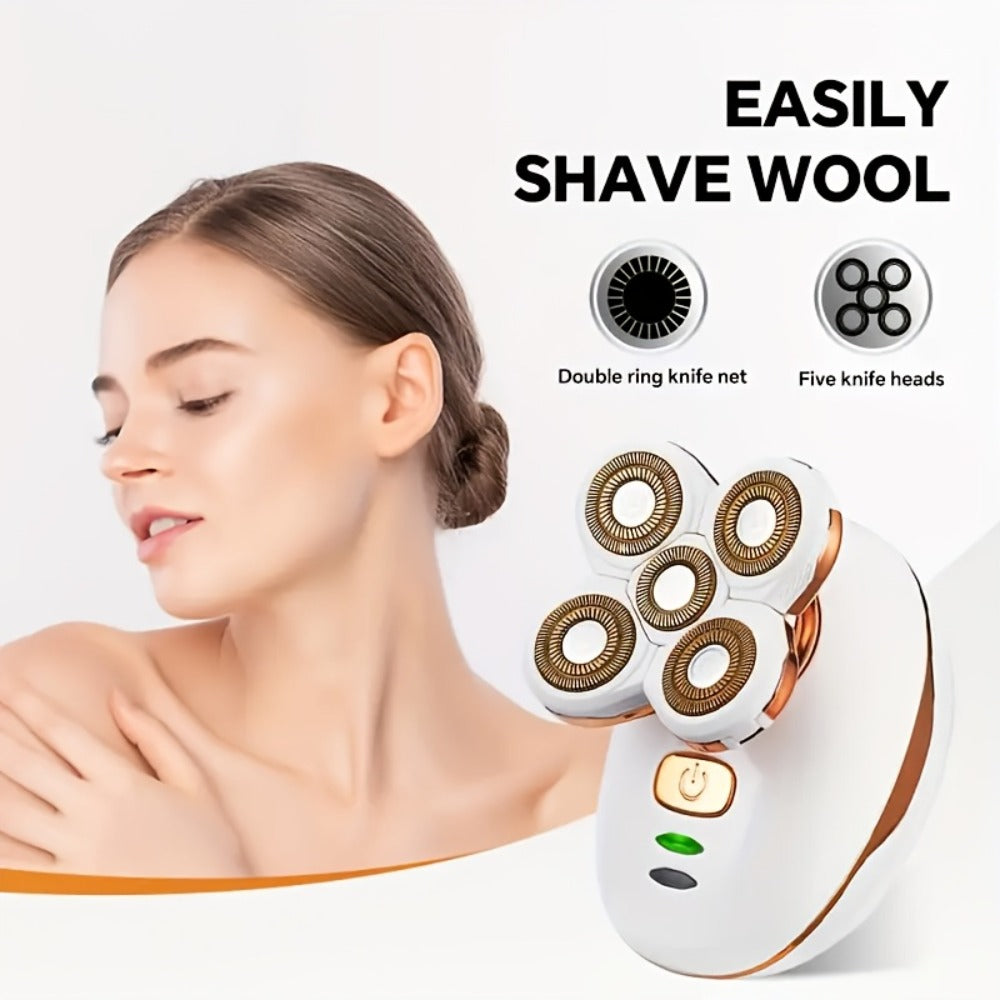 Cordless Electric Razor and Bikini Trimmer for Women, Rechargeable Wet Dry Body Shaver in White or Black