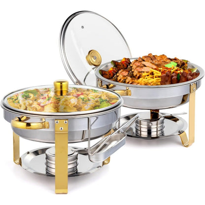 Stainless Steel Chafing Dish Set Buffet Warmer with Food Trays Water Trays Fuel Holders for Entryways, Bedrooms and Living Spaces