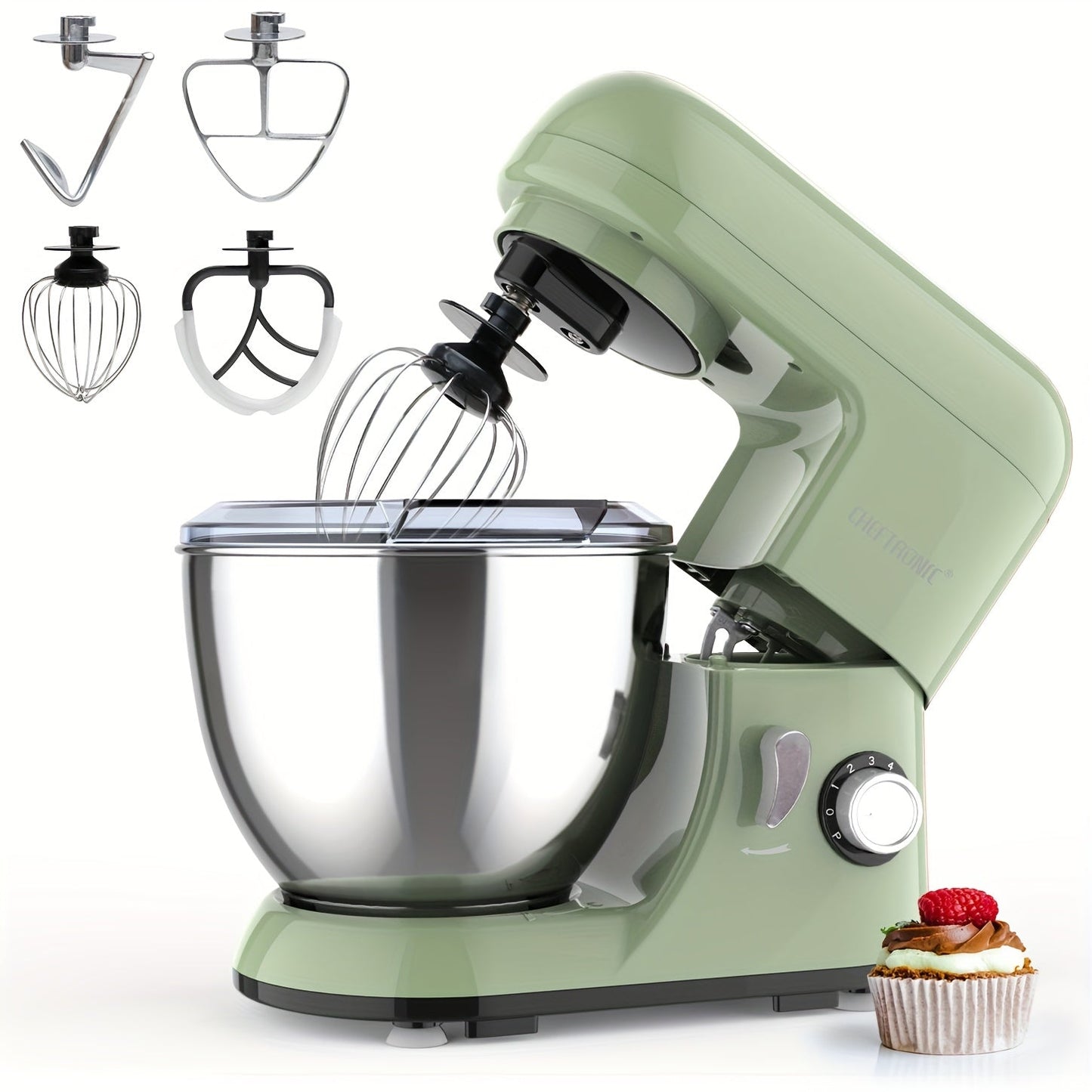 Stand Mixer 4.5 Qt Tilt-Head 500W Electric Kitchen Mixer 6-Speed Multifunctional with Dough for Home Cooking, Dining and Outdoor Meals