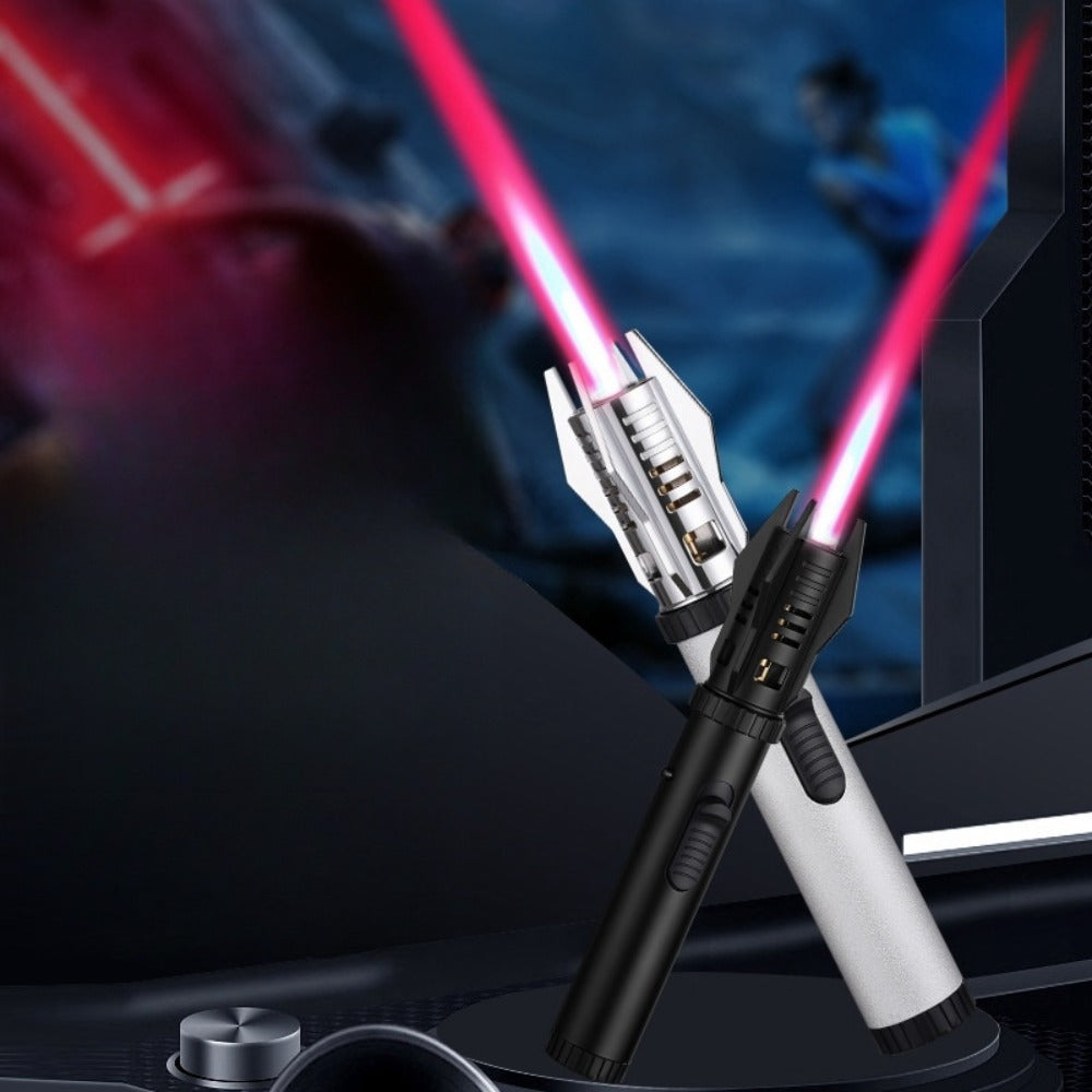 Windproof Turbo Torch Lighter 360 Degree Ignition Metal Jet Flame Lighter with Safety Lock for Grilling, Camping and Outdoor Meals