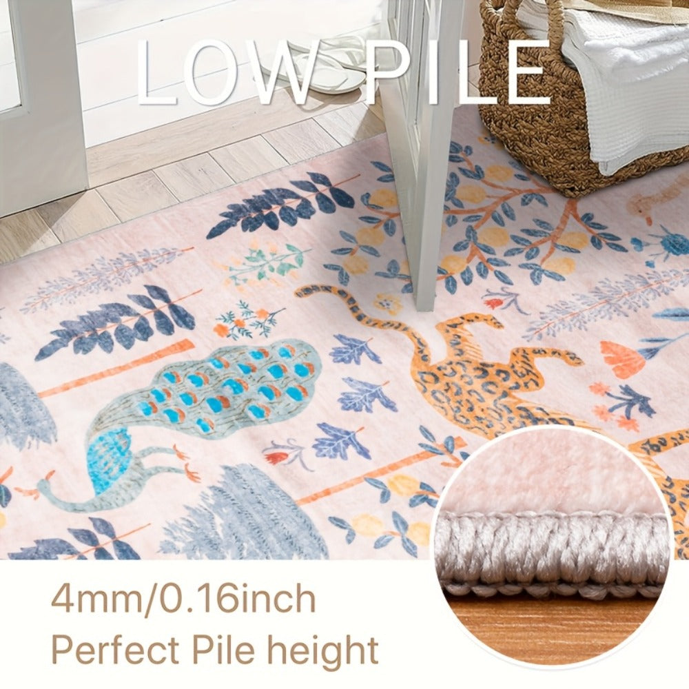 Area Rug 8x10 Floral, Forest and Geometric Print Collection with Six Machine-Washable Options
