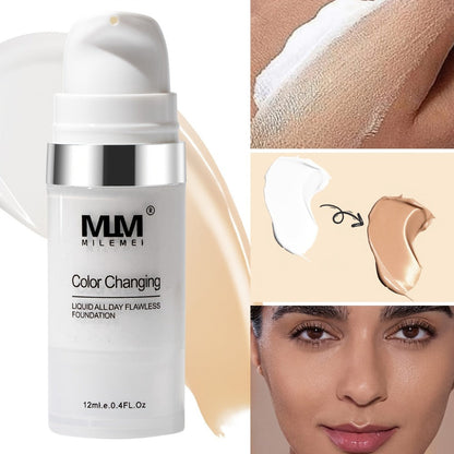 Color Changing BB Cream Foundation 3PCS Glycerin Lightweight Non-Cakey Natural Flawless, for Makeup, Travel and Everyday Vanity Use