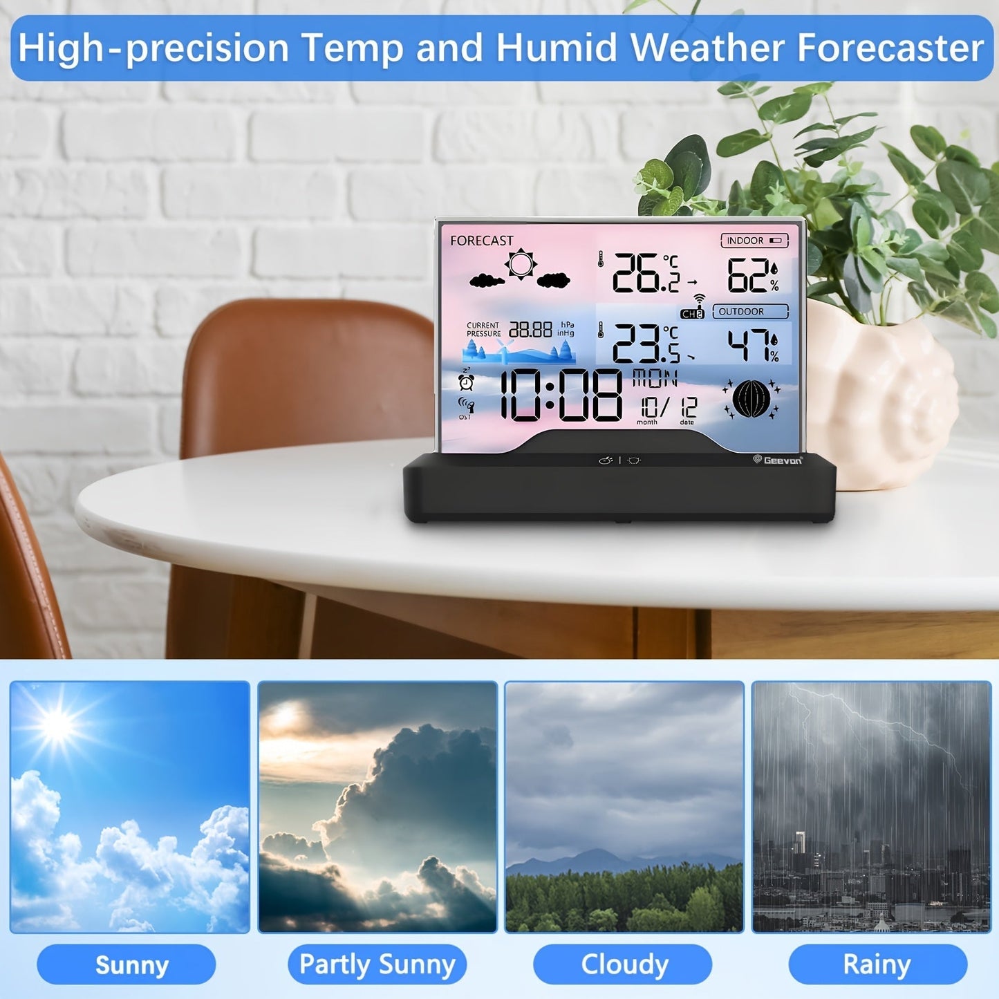 Weather Station | Wireless Indoor Outdoor Barometer Forecast Alarm