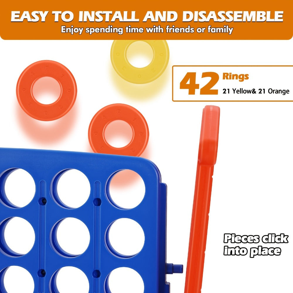 Giant Connect Four Game Adjustable Height 2.6-3.2 Ft with the Listed Color, Size or Set Options for Everyday Use