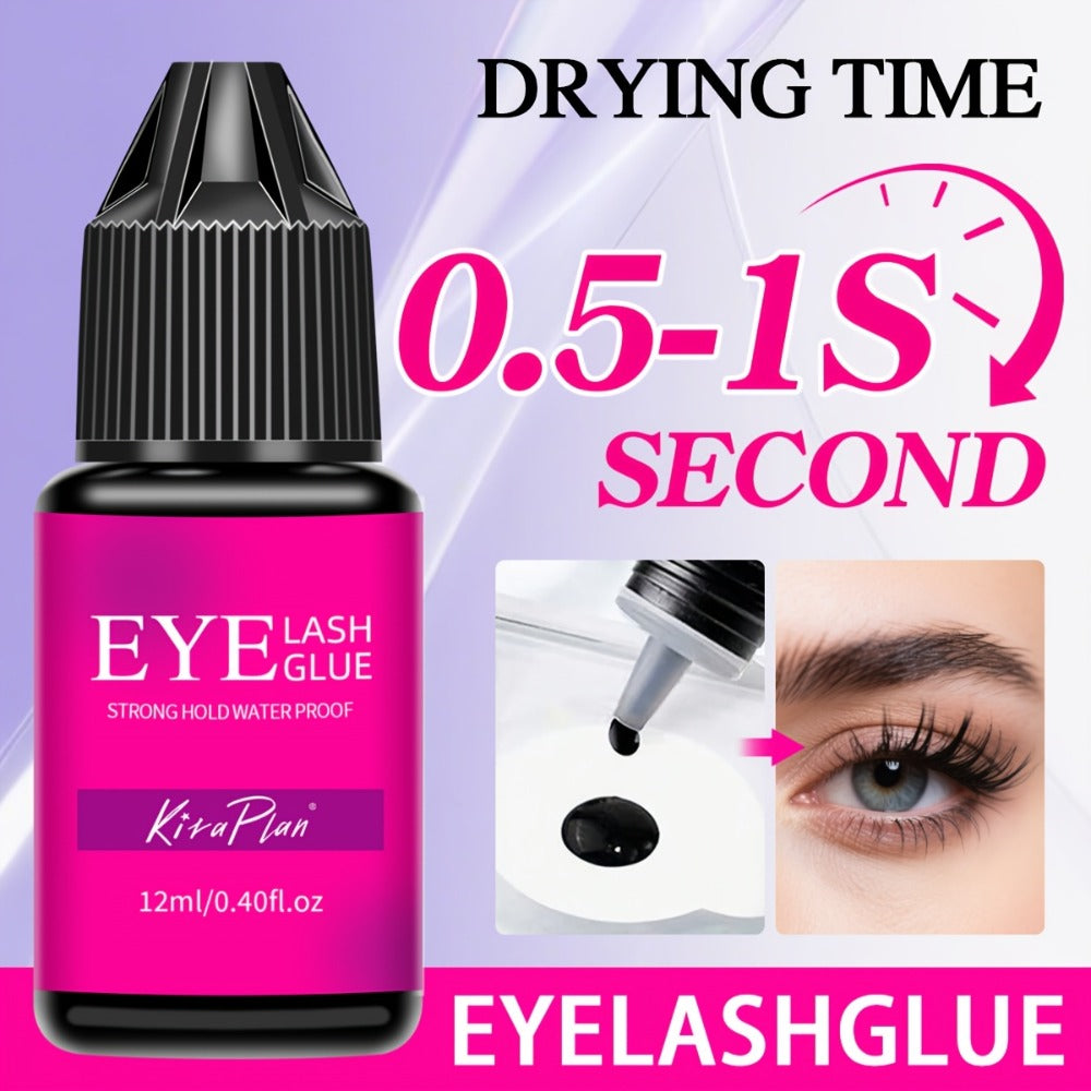 2-Pack Lash Extension Glue, Ultra Fast Dry 0.5, 1s, 6, 7 Week Retention, Black Eyelash Adhesive