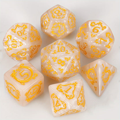 DnD Dice Set 49pcs Dragon Pattern Polyhedral Dice 7 Sets with Pouches with the Listed Color, Size or Set Options for Everyday Use