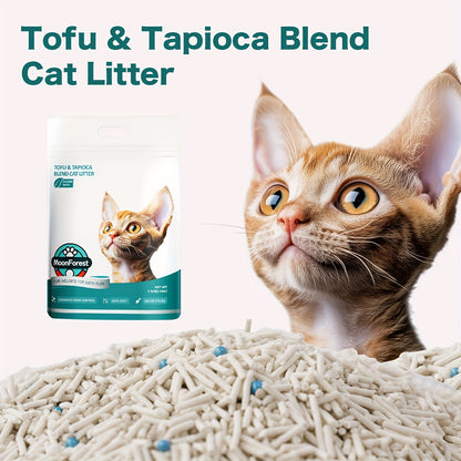 Tofu & Tapioca Blend Cat Litter – Flushable Quick Clumping Low Dust Odor Control Kitty Litter, Natural Plant-Based Formula