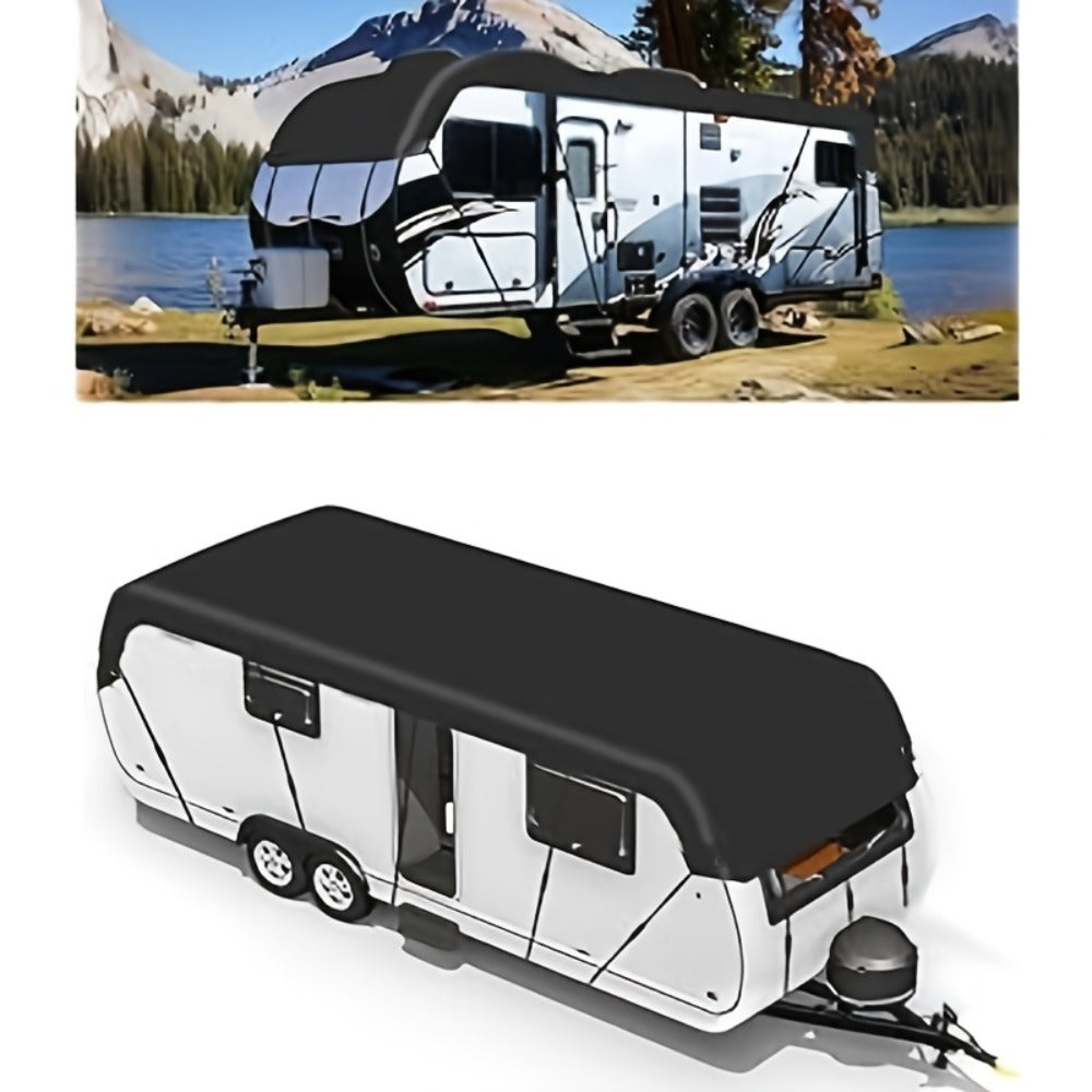 RV Cover Waterproof Heavy Duty Oxford Fabric Sunshade Anti-Falling Leaves Foldable Motorhome Caravan Trailer Protection Cover Multiple Sizes