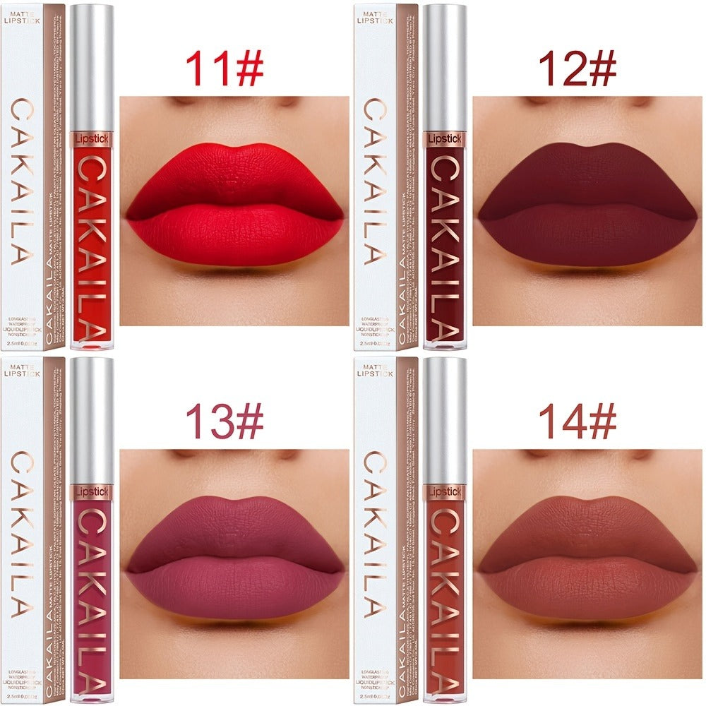 18-Piece Matte Liquid Lipstick Collection with Numbered Shades, Slim 10cm Tubes and Silver Caps