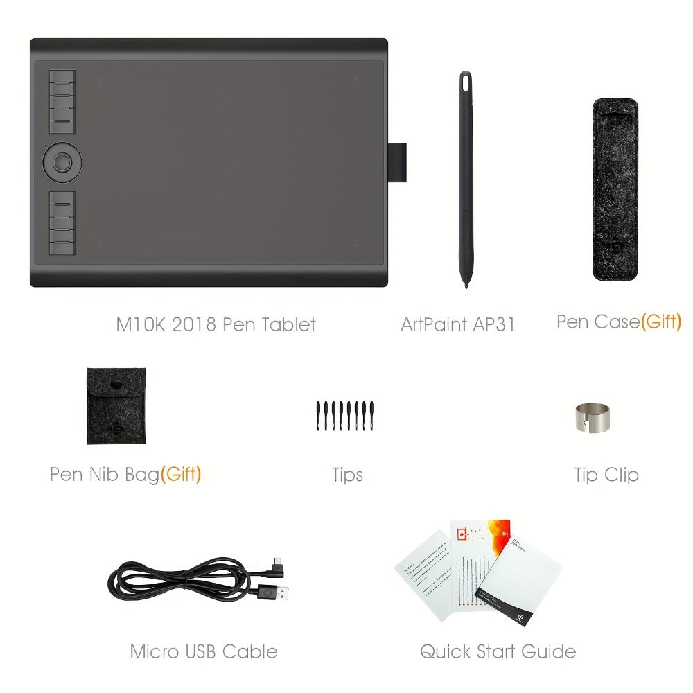 GAOMON M10K Drawing Tablet 8192 Levels Pressure Sensitivity Battery-Free Stylus 10 Programmable for an Everyday Personal Care Routine