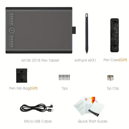 GAOMON M10K Drawing Tablet 8192 Levels Pressure Sensitivity Battery-Free Stylus 10 Programmable for an Everyday Personal Care Routine
