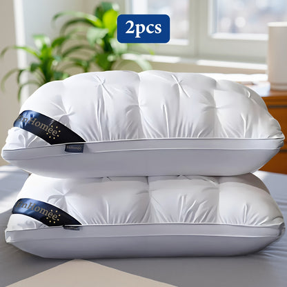 Bed Pillow Set of 2 with 900g Polyester Fill, Twisted-Flower Quilting and Adjustable Zipper