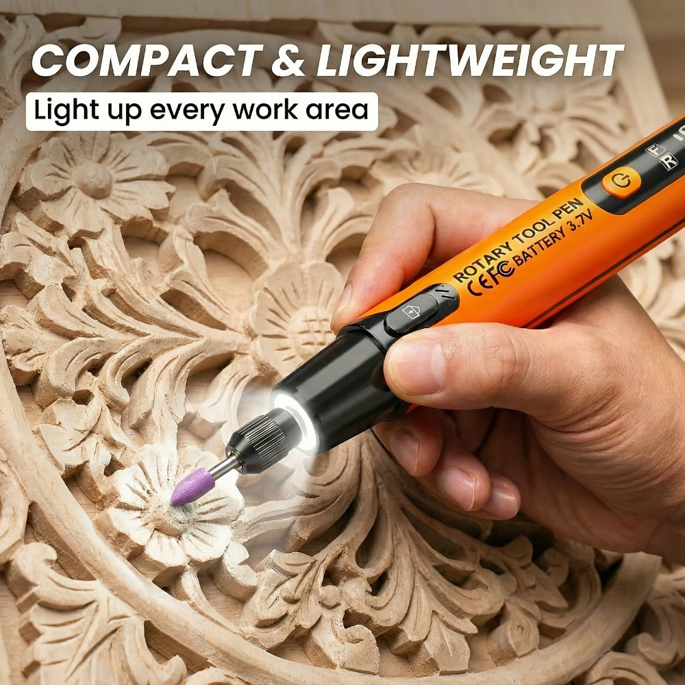 Rotary Tool Kit Cordless 40-in-1 6-Speed 16000RPM Electric Handheld Grinder with LCD Display for Entryways, Bedrooms and Living Spaces