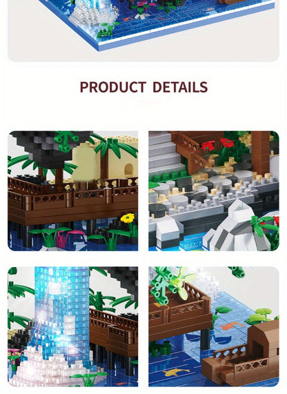 Bonsai Tree Building Set 3320 Pieces Micro Blocks, Chinese Architecture Peach Blossom Cherry Blossom Miniature Model Kit