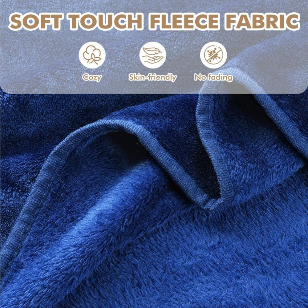 4-in-1 Travel Blanket Airplane – Soft Fleece Poncho Pillow Lumbar Support with Built-in Zipper Bag, Lightweight Packable 40x60in Blanket
