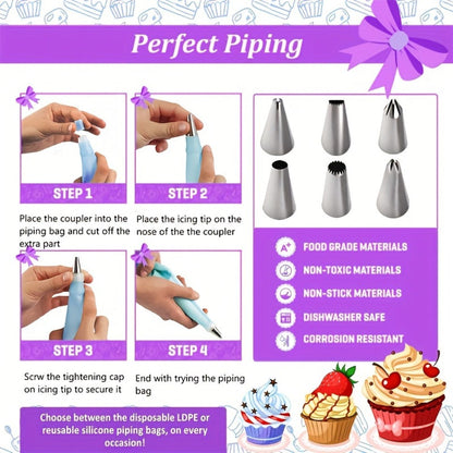 Cake Decorating Set 492pcs with Rotating Turntable Piping Bags Frosting Tips Professional Baking Supplies Kit for Beginners and Bakers