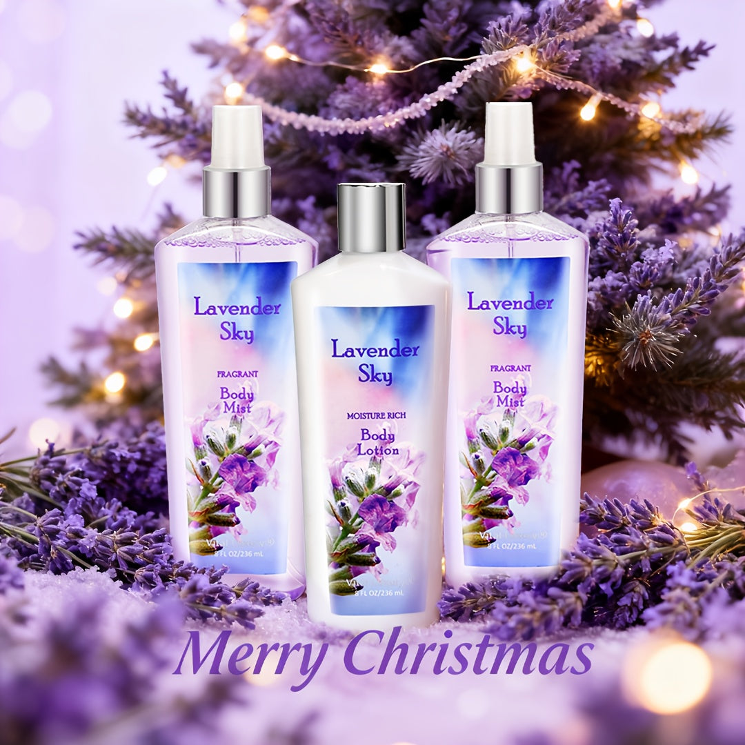 Body Care Gift Set for Women 3pcs, Body Wash, Lotion & Perfume Fragrance Moisturizing Skin Care Kit Sweet