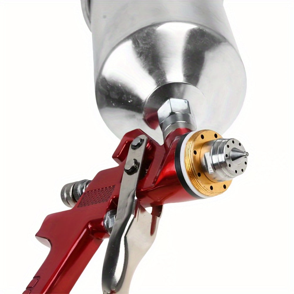 Gravity Feed Air Spray Gun Kit – 3 Nozzles (1.4/1.7/2.0mm), HVLP Auto Paint Gun for Car, Furniture & Wall Spraying (Red)