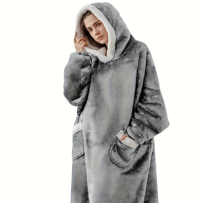 Wearable Blanket Hoodie with Hood, Sleeves, Front Pocket and Eleven Standard, Short or Oversized Styles