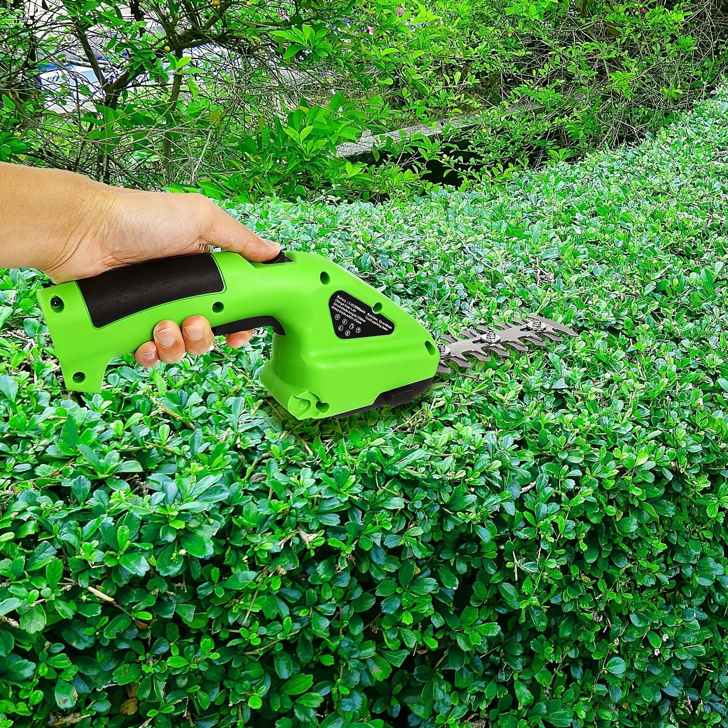 Cordless Hedge Trimmer 2-in-1, USB-C Rechargeable Electric Grass Shear with Interchangeable Blades