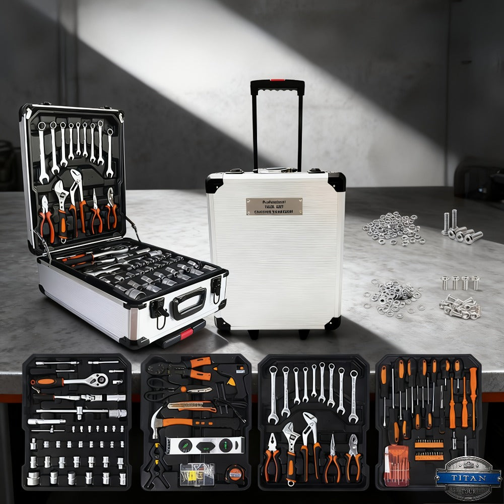 Professional Socket Wrench Tool Set 999 Piece 1/4 3/8 1/2 Drive Ratchet Set with S2 CR-V Sockets for Car Bicycle and Mechanical Work