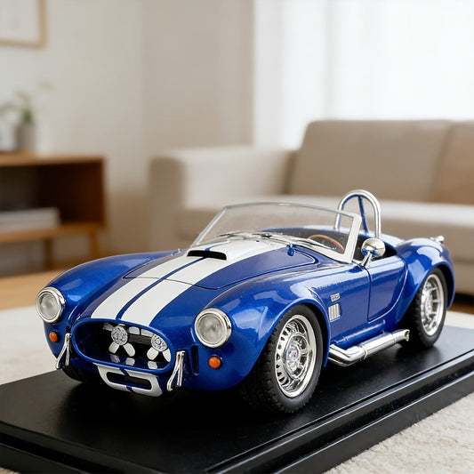 Shelby Cobra 1:22 Scale Zinc Alloy Diecast Model Car, Collector-Grade Exhibition-Quality Replica with Openable Doors