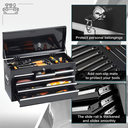Rolling Tool Chest 8-Drawer Alloy Steel 2-in-1 Mobile Workbench Detachable Top Lockable Wheels Garage for Garden, Patio and Yard Use
