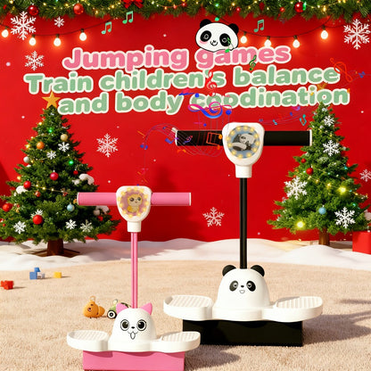 Hop Ball for Kids & Adults Luminous, Thickened Rubber Bouncing Balance Ball, Princess Pink & Panda Black