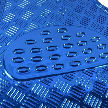 Molded Car Floor Mats, Four-Piece Front and Rear Set in Seven Solid and Carbon-Look Color Options