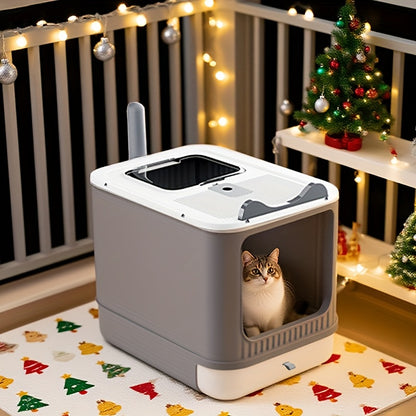 Enclosed Cat Litter Box with Odor Control – Extra Large Covered Design, High Privacy, Easy Clean Modern Cat Toilet for Multiple Cats |