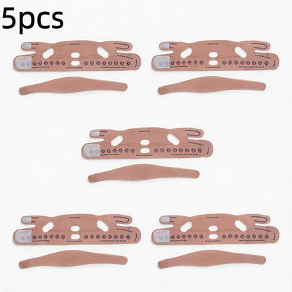 V-Line Face Lift Belt 5-Pack Facial Contouring Lifting Mask with Forehead Lift Band for Makeup, Travel and Everyday Vanity Use
