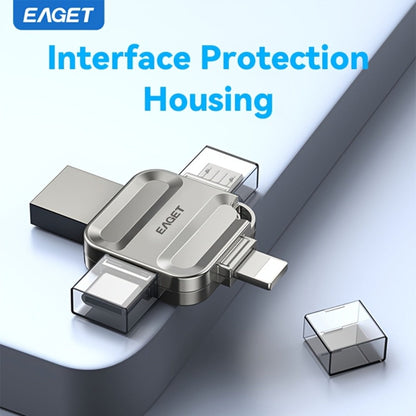 EAGET I50 iPhone Flash Drive USB 3.0 High Speed 4-in-1 Lightning Type-C Micro USB OTG Memory Stick 32GB 64GB 128GB 256GB for iPhone iPad