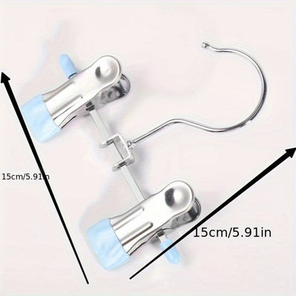 Metal Clamp Clothes Hangers, 10-Piece Set in White, Gray or Black with Twin Clips for Pants, Skirts or Boots
