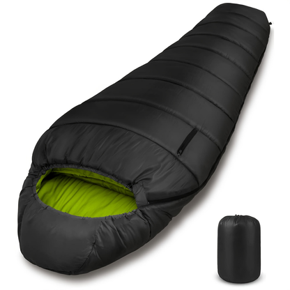 Mummy Sleeping Bag 15°F & 32°F – 3-4 Season Cold Weather Sleeping Bag for Adults, Ripstop Polyester Lining, Anti-Snag Zipper