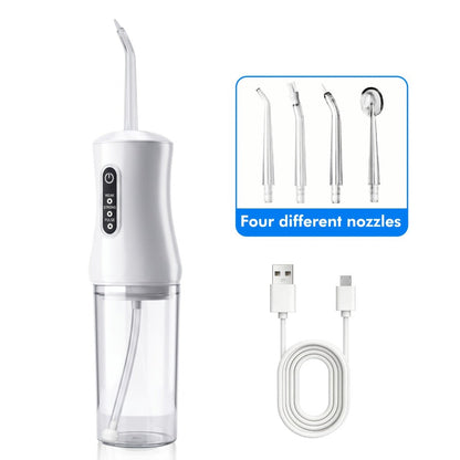 Adjustable Pressure Water Flosser with Interchangeable Nozzles – USB Rechargeable Smart Electric Oral Irrigator for Deep Teeth & Gum