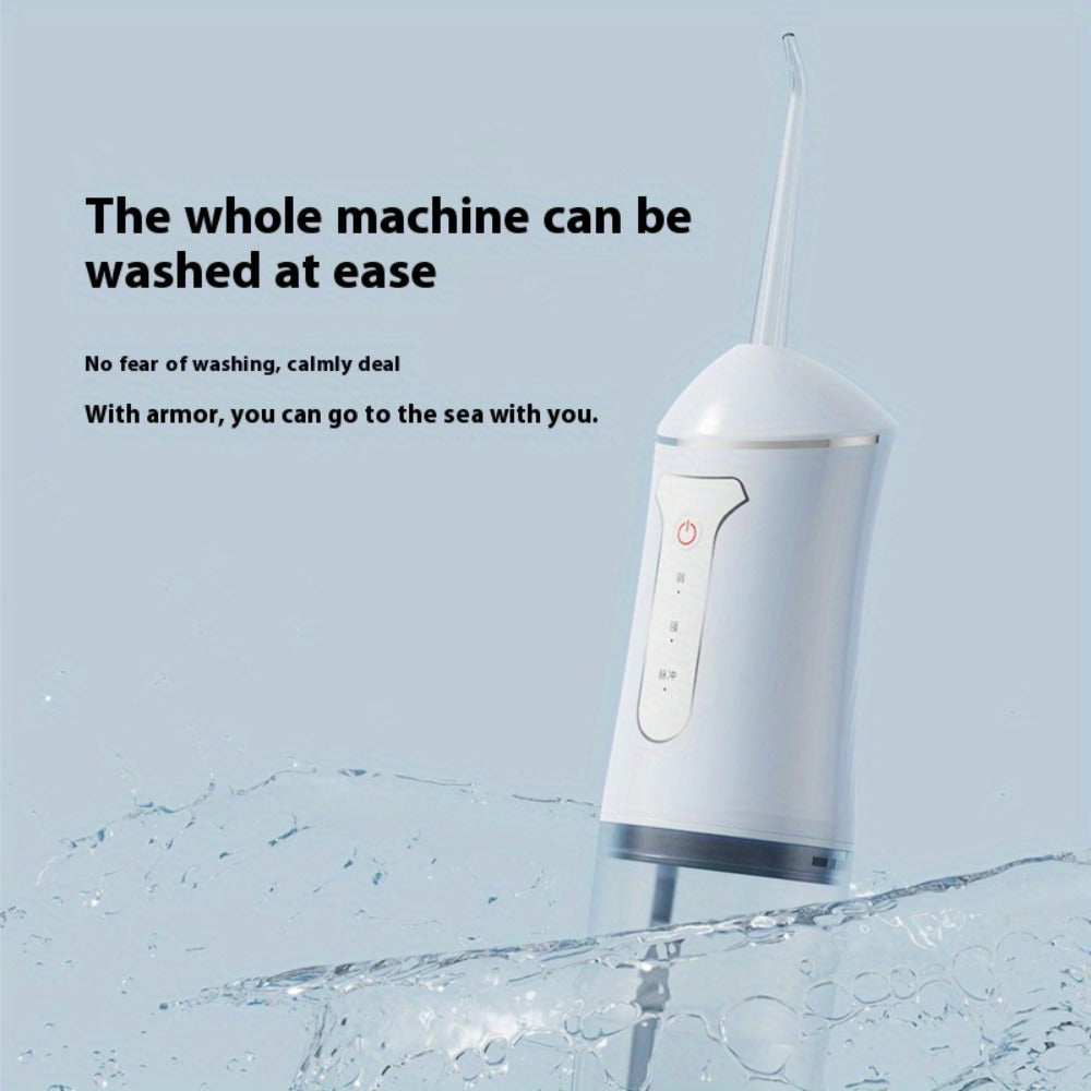 Water Flosser Cordless Three-Mode Oral Irrigator with Four Nozzles, USB Charging and Pink, Purple, Black or White Options