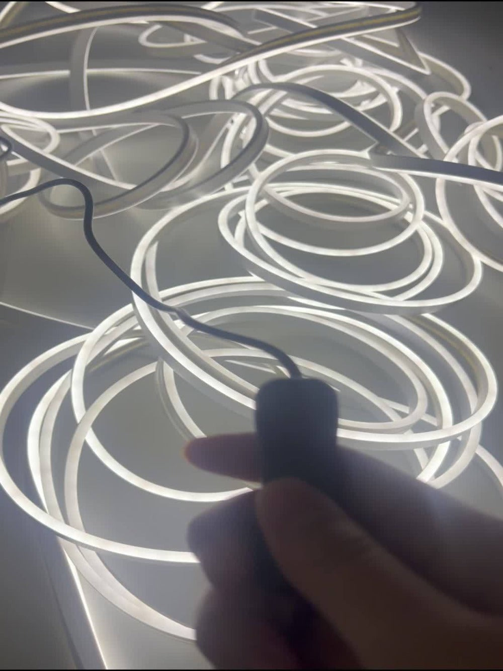 Neon LED Strip Lights 10m 32.8ft with Power Adapter, 24V Flexible Neon Light Strip in White, White