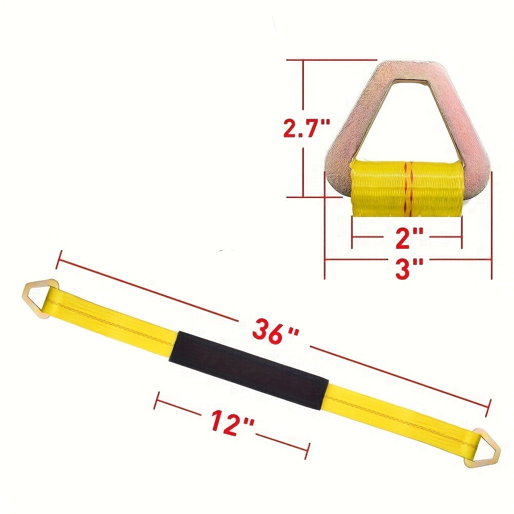 Axle Tie Down Straps 2" x 36" – Heavy Duty Car Tow Straps with D-Rings & Protective Covers for Car, Truck