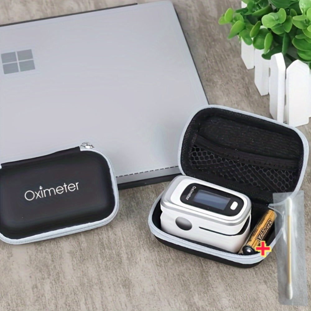 Fingertip Oximeter Case with Cleaning Rod, Hard Shell Dustproof Shockproof Travel Pouch for Pulse SpO2 Blood Oxygen Monitor