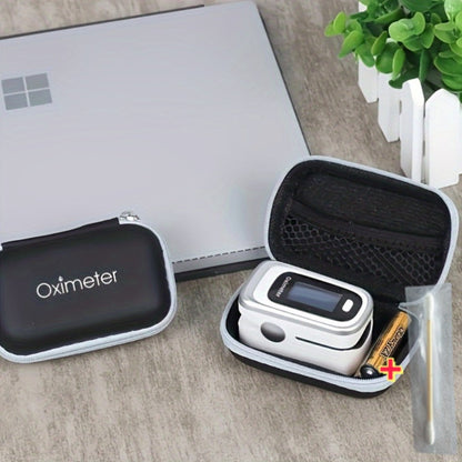 Fingertip Oximeter Case with Cleaning Rod, Hard Shell Dustproof Shockproof Travel Pouch for Pulse SpO2 Blood Oxygen Monitor