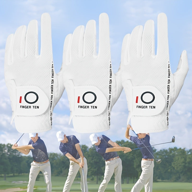 Wet Weather Golf Gloves Rain Grip 3-Pack for Men | Breathable Water-Resistant Golf Gloves for Left & Right Hand