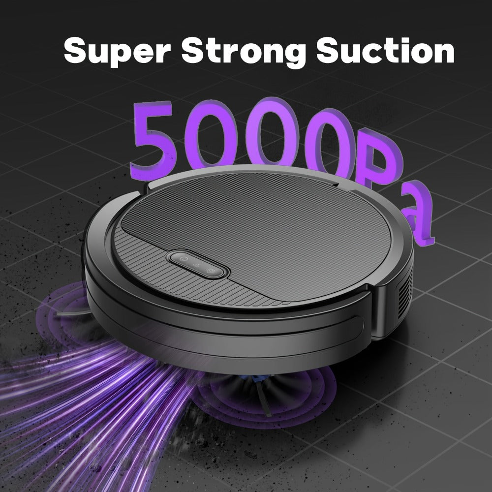 Robot Vacuum Cleaner Mop Combo 5000Pa Max Suction 2-in-1 with App & Voice Control - Scheduled Cleaning