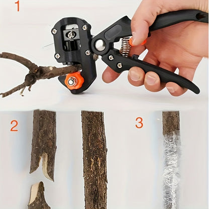Two-in-One Grafting and Pruning Shears, 8.46 Inches with Mounted Cutter, Base and Two Spare Blades