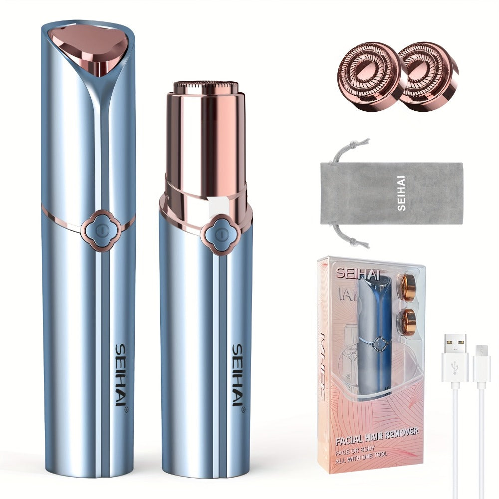 Electric Shaver for Women USB Rechargeable Epilator Hair Remover Face Bikini Legs Arms, for Everyday Face, Beard and Body Grooming