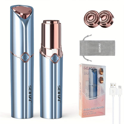 Electric Shaver for Women USB Rechargeable Epilator Hair Remover Face Bikini Legs Arms, for Everyday Face, Beard and Body Grooming