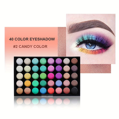 Complete Eye Makeup Kit 40 Color Eyeshadow Palette with Mascara Eyeliner Eyebrow Pencil & Brush – Matte Shimmer Glitter Pigmented Blendable